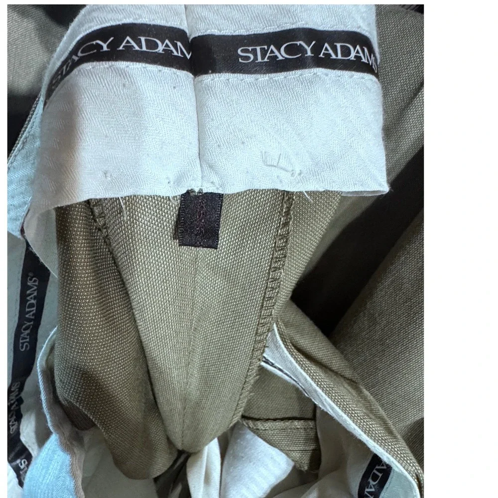 Stacy Adams Super 150s Men's Suit 52R/47R Olive Sharkskin Italian Styl 2 Pleated